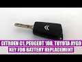Lagu How to replace / change key fob battery Citroen C1, Peugeot 108, Toyota Aygo (2015-2020) in 3 steps