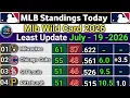 MLB Standings 2026 STANDINGS - UPDATE 19-07-2026 Major League Baseball Standings 2026