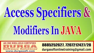 Java Tutorials Access Specifiers Modifiers In JAVA by DURGA Sir