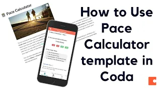 Pace Calculator for Marathons 5Ks 10Ks - Template Tutorial Coda