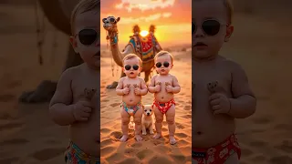 Twin Baby With Puppy Dance Funny Baby Shorts Cute Baby Cartoon Video Cutebaby Puppy 