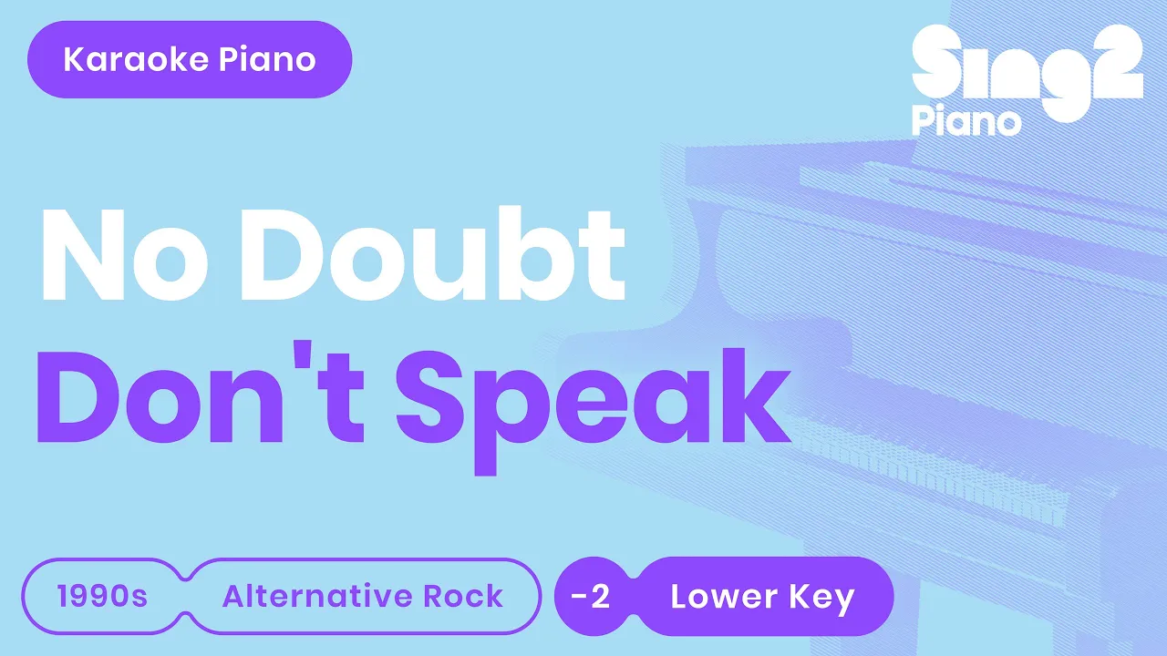 No Doubt - Don't Speak (Lower Key) Karaoke Piano