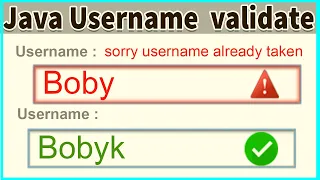 How do you validate a username in Java username Already exist Login and Register