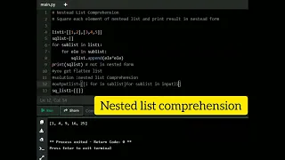 nested list comprehension in python