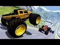 Download Lagu Epic High Speed monster trucks  jumps \u0026 crashes #68 | BeamNG Drive