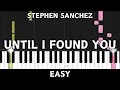 Download Lagu Stephen Sanchez  -  Until I Found You (Easy Piano Tutorial)