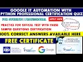 Google IT Automation with Python Professional Free Certification Quiz Quiz Questions and Answers