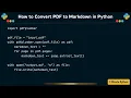 How to Convert PDF to Markdown in Python