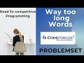 Way Too Long Word Codeforces Problemset