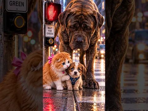 Too Scared to Cross the Road… 🥺🐶❤️ #dog #dogshorts