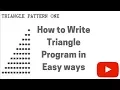 Triangle shape program in java simple and easy way written must watch
