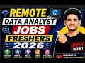 Remote Data Analyst Jobs for Freshers 2026 No Experience Data Analyst Jobs Apply Now