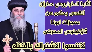 الأنبا انطونيوس مطران القدس يحكى عن معجزات ابونا ثاؤفيلوس المحرقى 