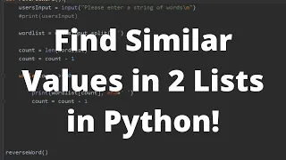 Finding Similar Values in Both Lists Python Practice Problem Python Tutorial