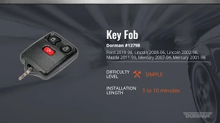 How to Program a Dorman Key Fob 13798 for Ford Lincoln Mercury Mazda