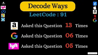 Decode Ways LeetCode 91 Medium