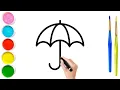 Download Lagu How To Draw A Umbrella For Kids, Drawing Umbrella Easy Step By Step, Drawing For Kids