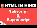 Subscript Superscript In Html Html tutorial in Hindi Html Text Formatting in Hindi