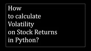 How to calculate volatility standard deviation on stock prices in Python