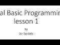 Visual Basic Programming Lesson 1