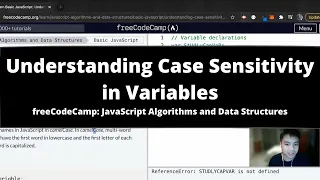 Understanding Case Sensitivity in Variables Basic JavaScript freeCodeCamp tutorial