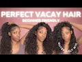 5 Minute Curly Hair Quick Easy Affordable Outre Half Wig Install Perfect Vacation Hairstyle