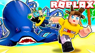 @Unspeakable and @MooseCraft ESCAPE THE GIANT EVIL SQUID IN ROBLOX!