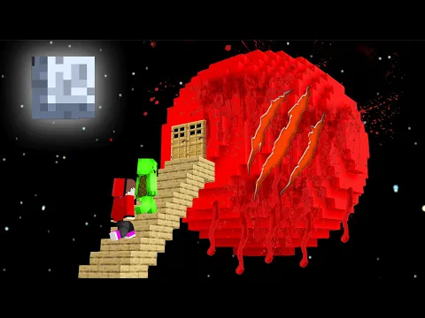Download MP3 How JJ and Mikey Found THIS BIGGEST BLOOD PLANET in Minecraft ?
