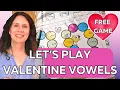 Fun Phonics Game-Try Valentine Vowels for K 1 Homeschool Ages 5-7 LIVE Free Sample-You Print