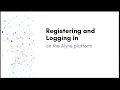 Registering and Logging on the Alyne Platform