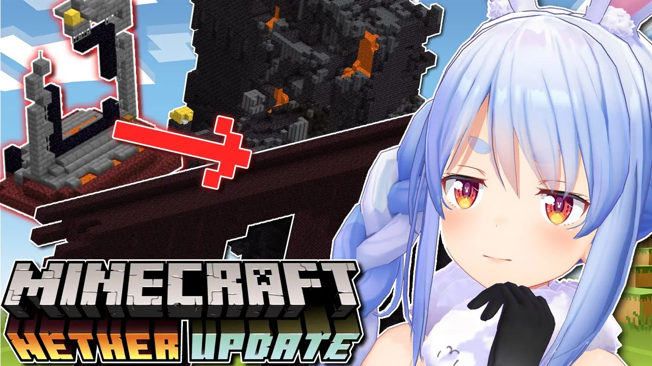 【Minecraft】壊れたネザーゲートから要塞は絶対に近い！！！説。ぺこ！【ホロライブ/兎田ぺこら】