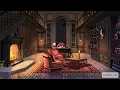 Lucifer's office (Obey Me ambience : fireplace, music, slight writing)
