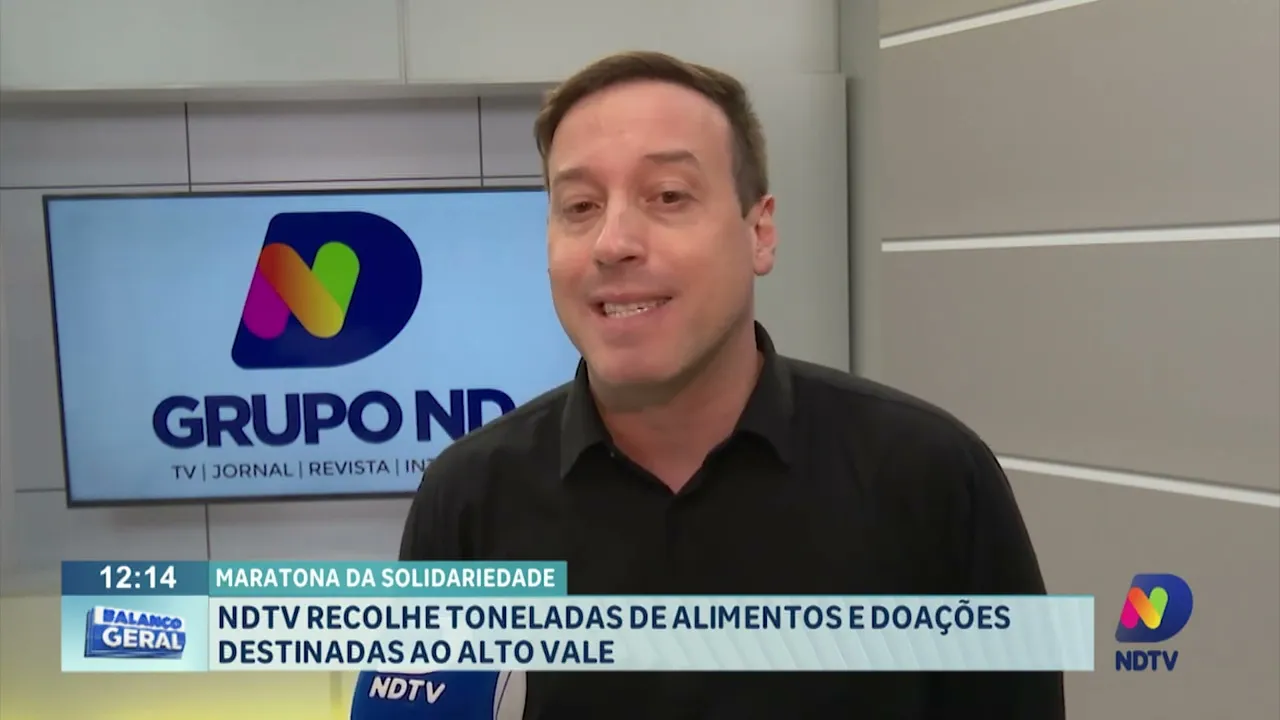 Maratona da Solidariedade: NDTV recolhe toneladas de alimento e doações são destinadas ao Alto Vale