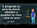 A Java Program whether a number is Postive Negative or Zero