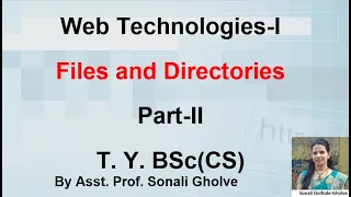 Files in Web Technologies Part-2 Internet Programming PHP files part 2