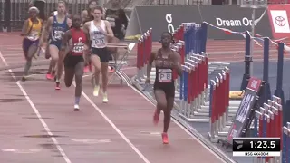 Girls 4x400 Field Jumps The Rail Avoids Hitting Tables Finishes Race