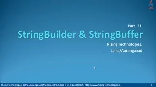 21 StringBuilder and StringBuffer Class