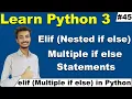 Elif in Python in Hindi Urdu Nested if else in Python Else if ladder in python Cyber Warriors