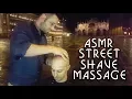 Street Barber Head Shave in Venice with Massage during storm - razor
