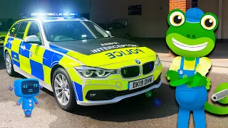 police car for kids geckos real vehicles police videos for children educational videos