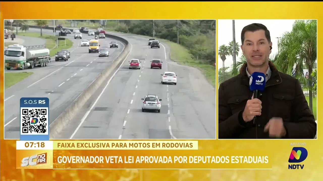 Governador Jorginho Mello veta faixas exclusivas para motos em rodovias de SC