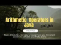 Arithmetic and Arithmetic Compound Assignment Operators in Java Programming In Tamil