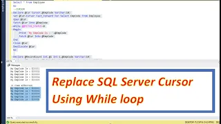 How to replace sql cursor using while loop Coding Era