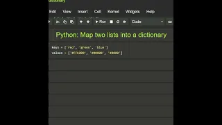 map two list into dictionary