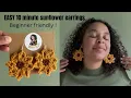 Download Lagu EASY 10 minute Sunflower crochet earrings- Beginner friendly | HookinYouUp #crochetforbeginners