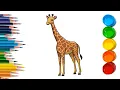 Giraffe coloring pages colouring animals page Animals Colour pages for kids