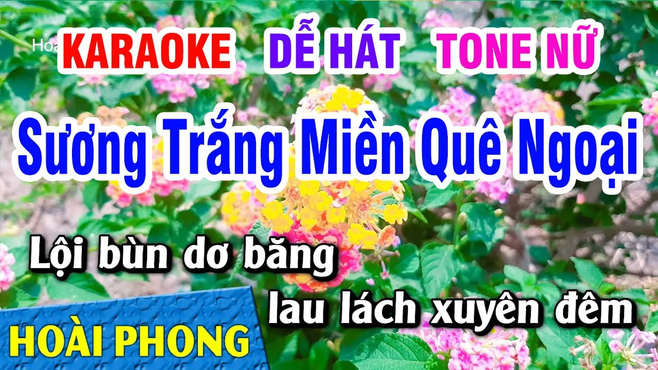 Karaoke Sương Trắng Miền Quê Ngoại Tone Nữ Nhạc Sống | Hoài Phong Organ