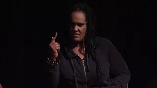 Stacy Valentine in the 2017 Manhattan Monologue Super Slam
