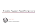 Course Creating Reusable React Components