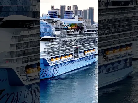 Miami Skyline Meets the World’s Largest Cruise Ship! 🌆✨ #Cruise